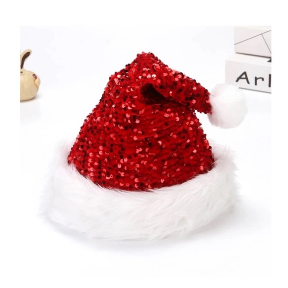 Red Sequin Santa Hat - Picture 2 of 2